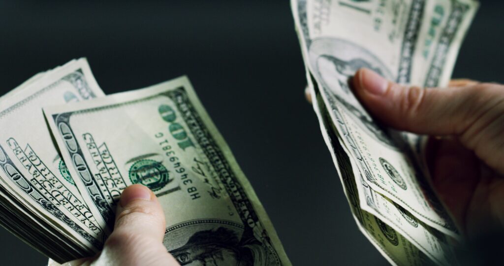 Hands counting cash