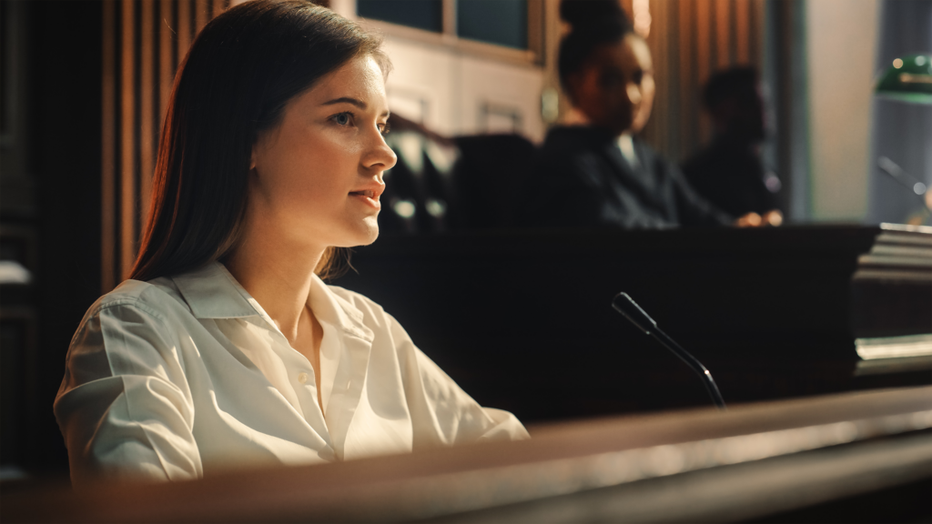 Expert witness testifying in court
